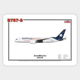 Boeing B787-8 - AeroMéxico (Art Print) Sticker